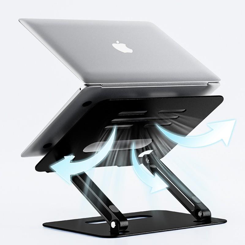 Foldable Sturdy Black Aluminium Laptop Stand