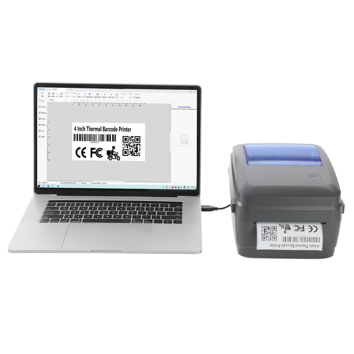 HOIN HQ480 4" Thermal Label & Receipt Printer USB & LAN