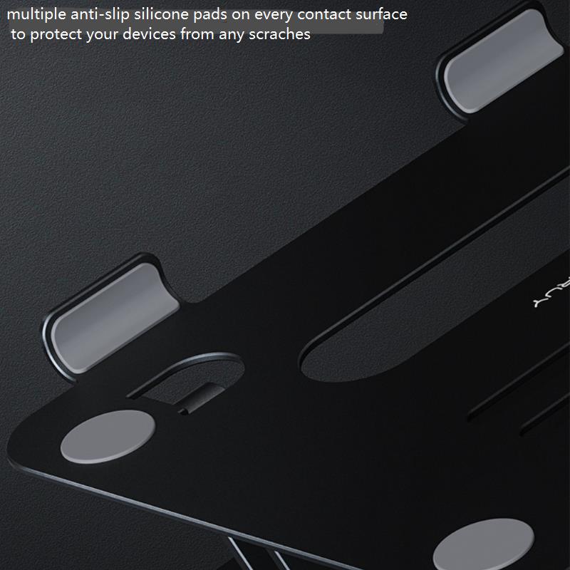 Foldable Sturdy Black Aluminium Laptop Stand