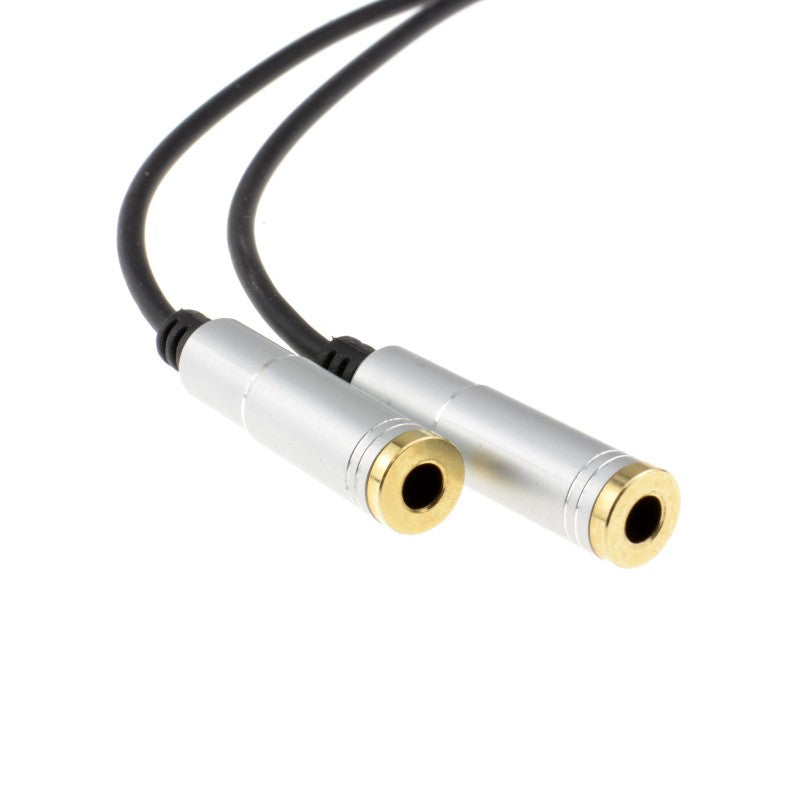 2 x 3.5mm (F) to 4 Pole (M) Headphone Plug Adaptor