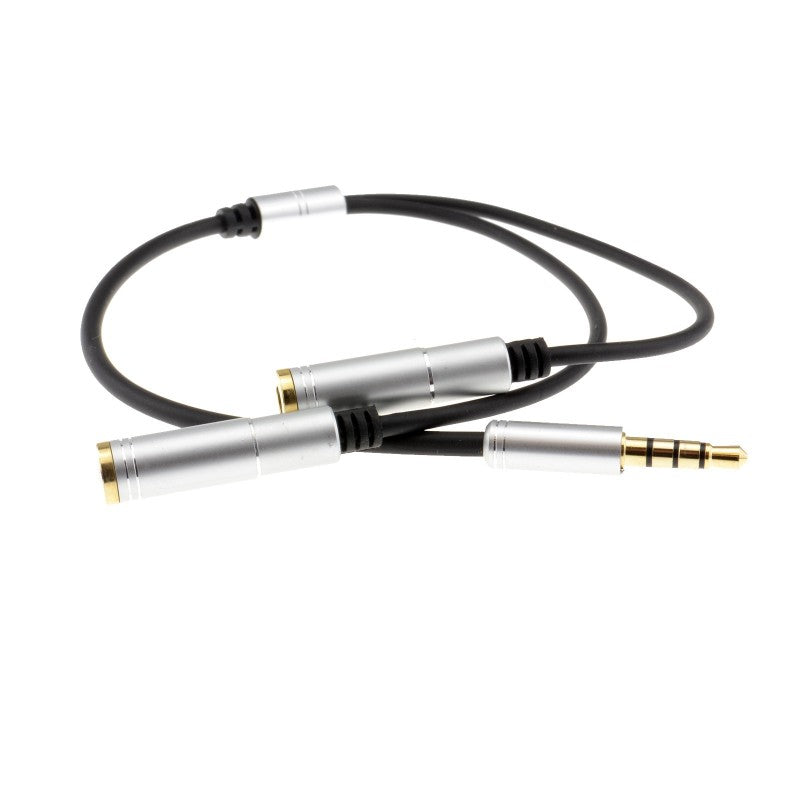 2 x 3.5mm (F) to 4 Pole (M) Headphone Plug Adaptor