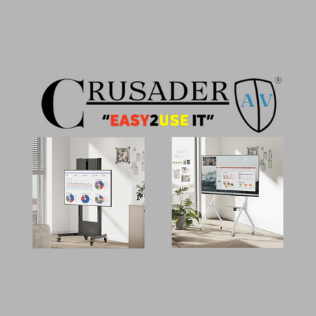 Optimise Your AV Setup with Crusader AV Mobile Trolleys and Height Adjustable Mobile Stands