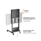 Manual Height-Adjustable Mobile Mount For 60"-100" Interactive Displays