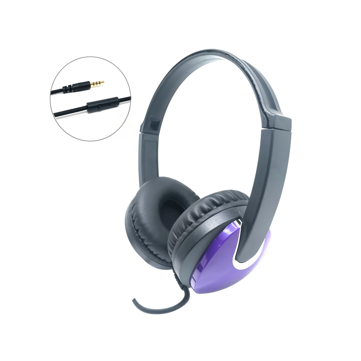 32 Classroom Set: Purple Headphone with microphone (4-Pole)