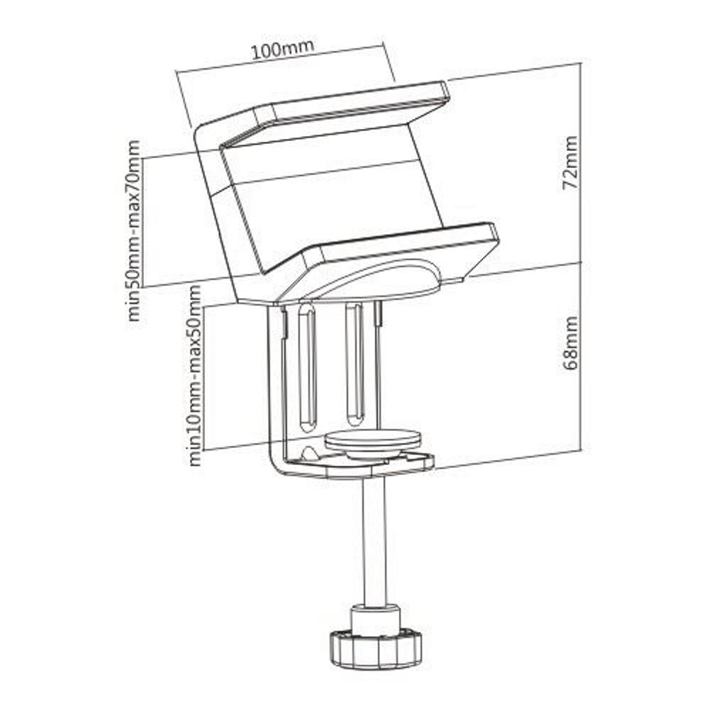 Desk Top Clamp-on Holder for Mains Extension Lead