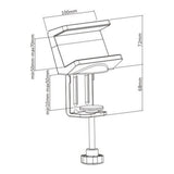 Desk Top Clamp-on Holder for Mains Extension Lead