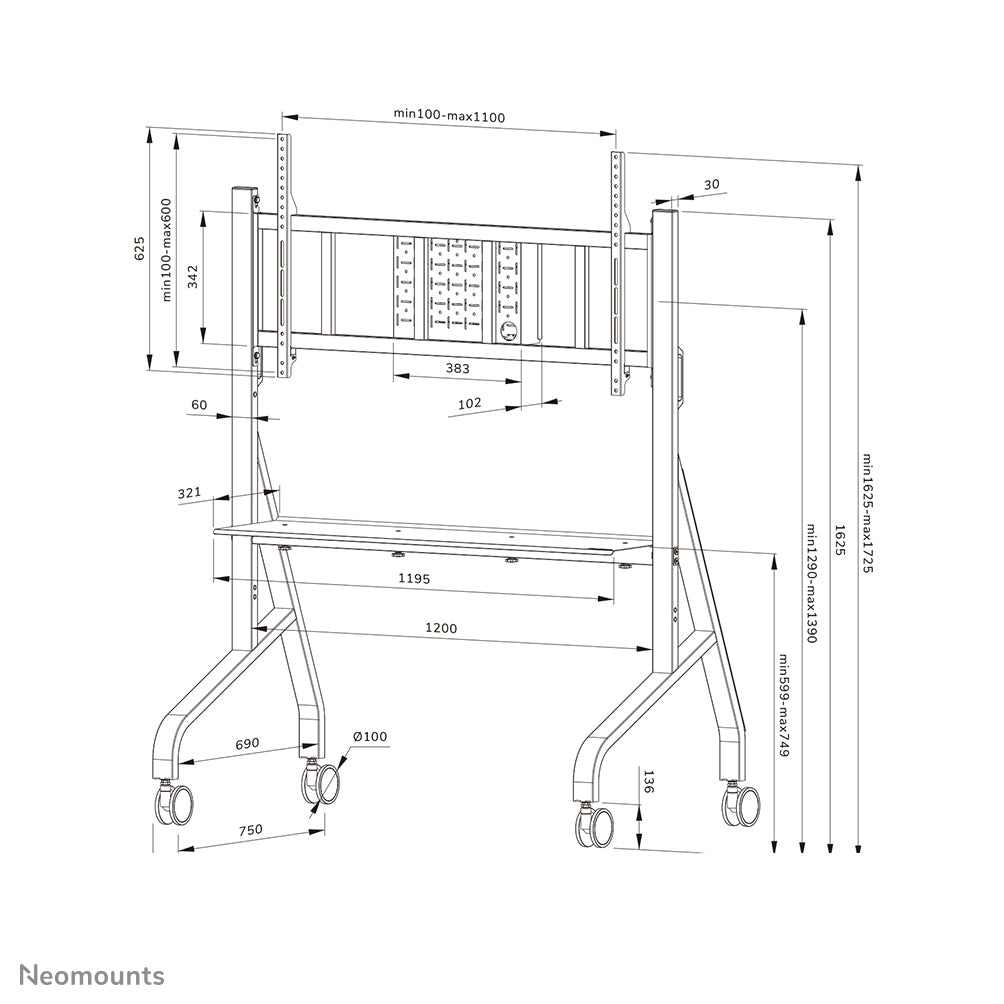 Neomounts FL50-575 MOVE Mobile Floor Stand