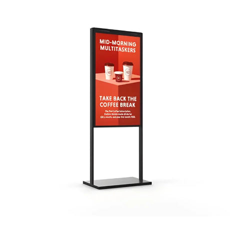 Allsee White Floor Stands for 55" Ultra High Brightness Double-Sided Displays