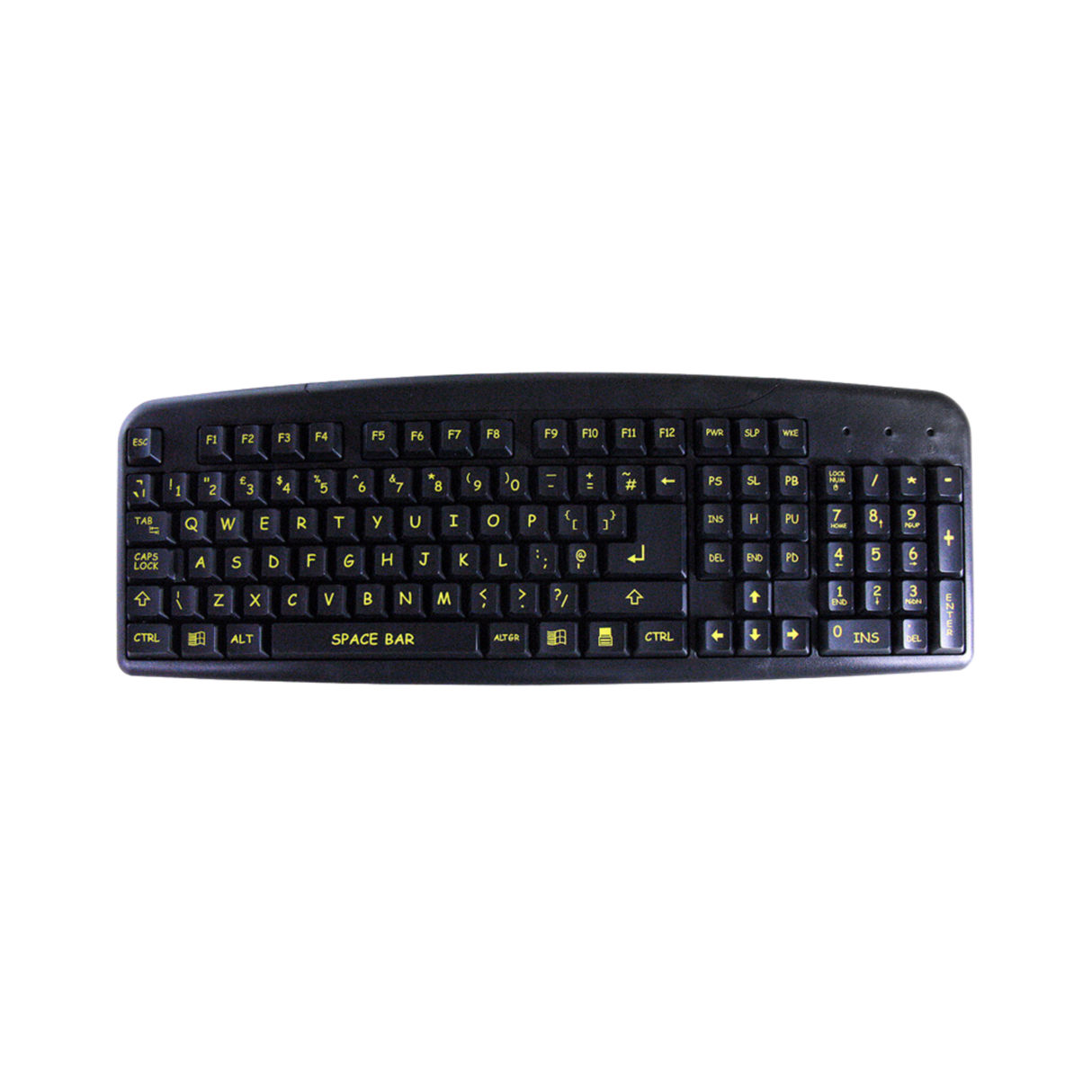 Easy2Use Visually Impaired Keyboard (Hi Vis Black & Yellow)