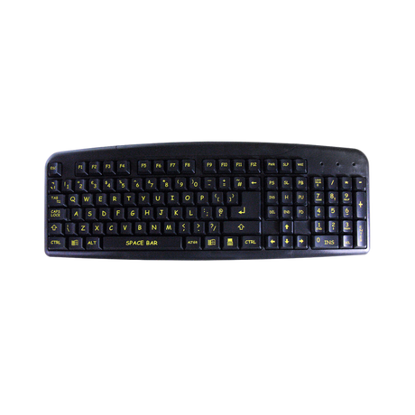 Easy2Use Visually Impaired Keyboard (Hi Vis Black & Yellow)