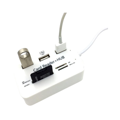 3 port USB hub with in built multi-card reader (Reads SD/MMC/M2/MS MP cards)