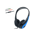 Lightweight Black/Blue Headphone braided cable microphone and 2 x 3.5 connectors
