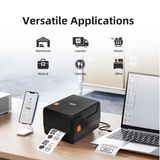 HOIN 4" Thermal Transfer Label Printer (203 dpi), USB & Bluetooth