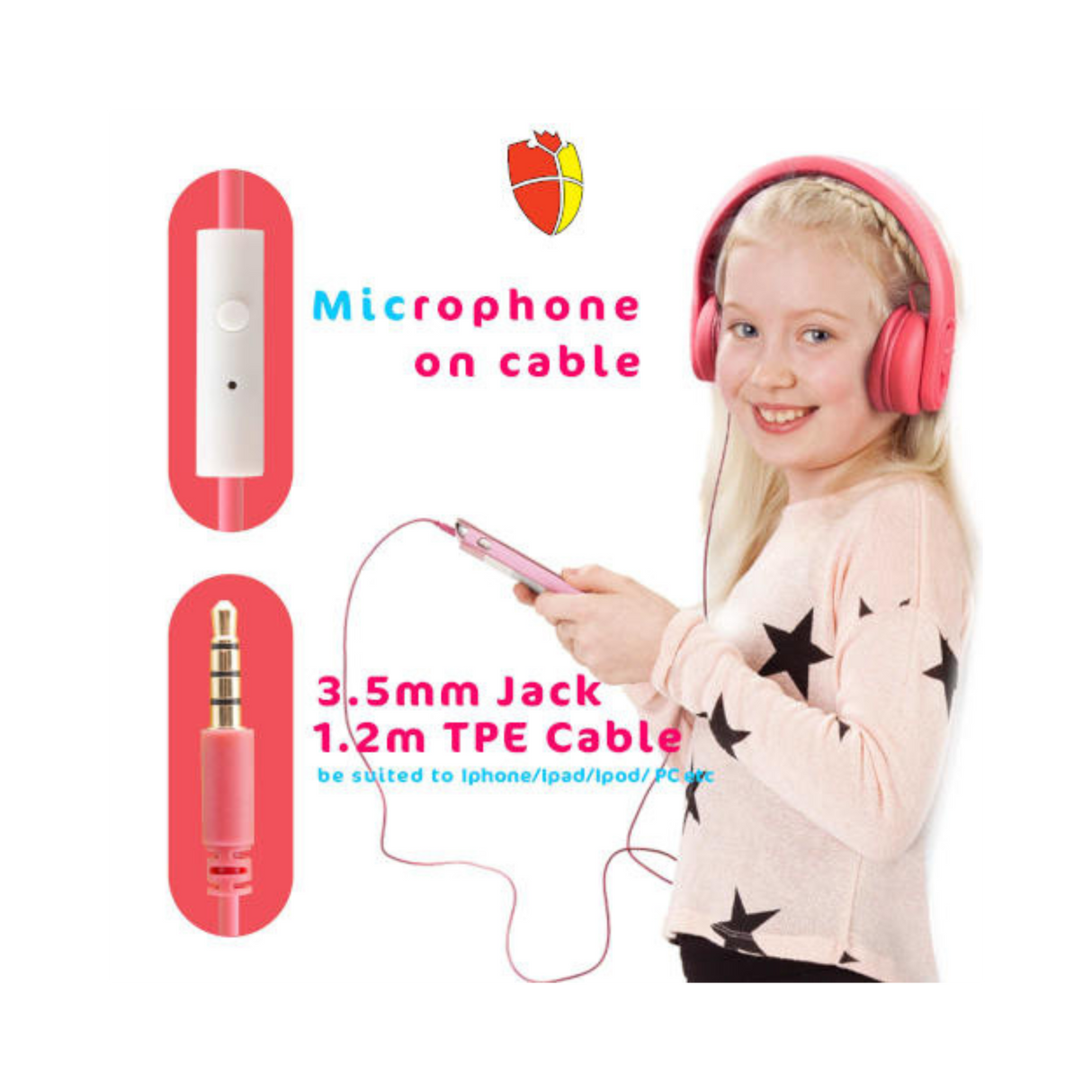 Classroom Headphone Set (24 Unbreakable, 4 pole Red)