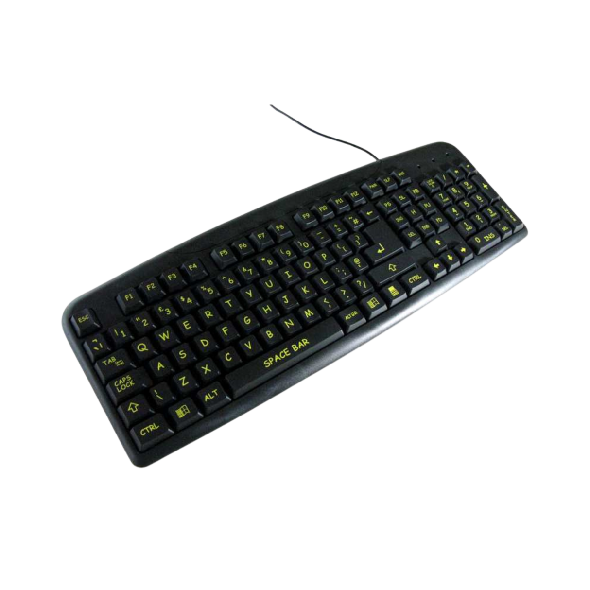 Easy2Use Visually Impaired Keyboard (Hi Vis Black & Yellow)