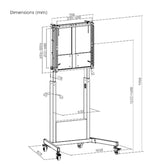 Manual Height-Adjustable Mobile Mount For 60"-100" Interactive Displays