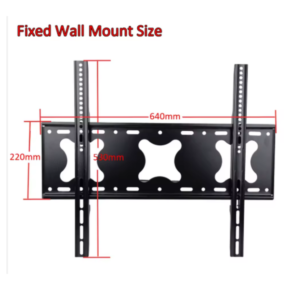 Heavy Duty  Fixed Wall Mount 42" to 75" screen,  75Kg max load