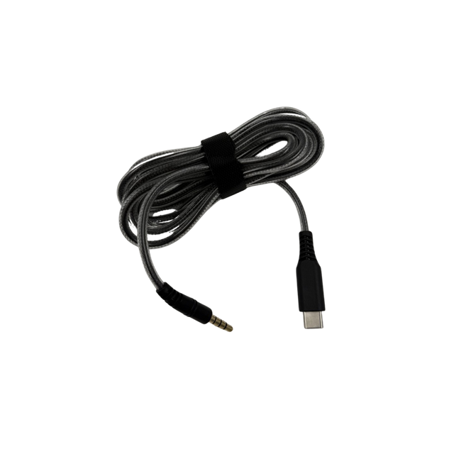 1.8m Braided Black Audio Cable with USB-C connector