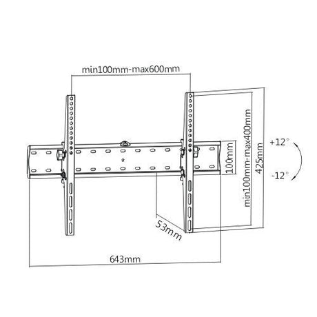 Tilt TV Wall Mount For most 37"-70" LED, LCD Flat Panel (40 Kg 88 lbs)