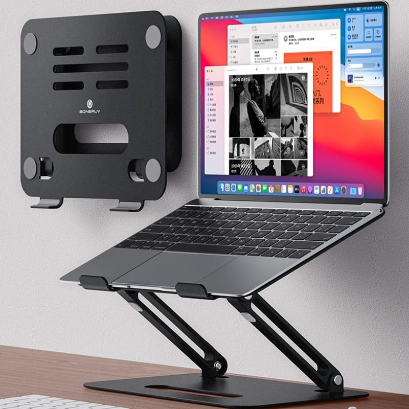Foldable Sturdy Black Aluminium Laptop Stand