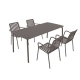 Breeze Rectangular Slatted Table and Armchair Set