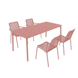 Breeze Rectangular Slatted Table with  Armchair and Side Chair Set