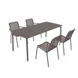 Breeze Rectangular Slatted Table with  Armchair and Side Chair Set