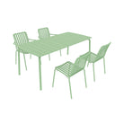Breeze Rectangular Slatted Table with  Armchair and Side Chair Set