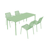 Breeze Rectangular Slatted Table with  Armchair and Side Chair Set