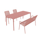 Breeze Rectangular Slatted Table with Side Chair and Bench Set