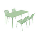 Breeze Rectangular Slatted Table and Side Chair Set
