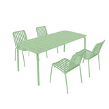 Breeze Rectangular Slatted Table and Side Chair Set