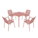Breeze Square Slatted Table and Armchair Set
