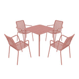 Breeze Square Slatted Table and Armchair Set