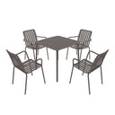 Breeze Square Slatted Table and Armchair Set