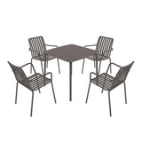 Breeze Square Slatted Table and Armchair Set