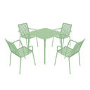 Breeze Square Slatted Table and Armchair Set