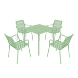Breeze Square Slatted Table and Armchair Set