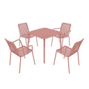 Breeze Square Slatted Table with Armchair and Side Chair Set