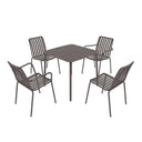 Breeze Square Slatted Table with Armchair and Side Chair Set