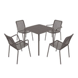 Breeze Square Slatted Table with Armchair and Side Chair Set