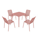 Breeze Square Slatted Table and Side Chair Set
