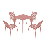 Breeze Square Slatted Table and Side Chair Set