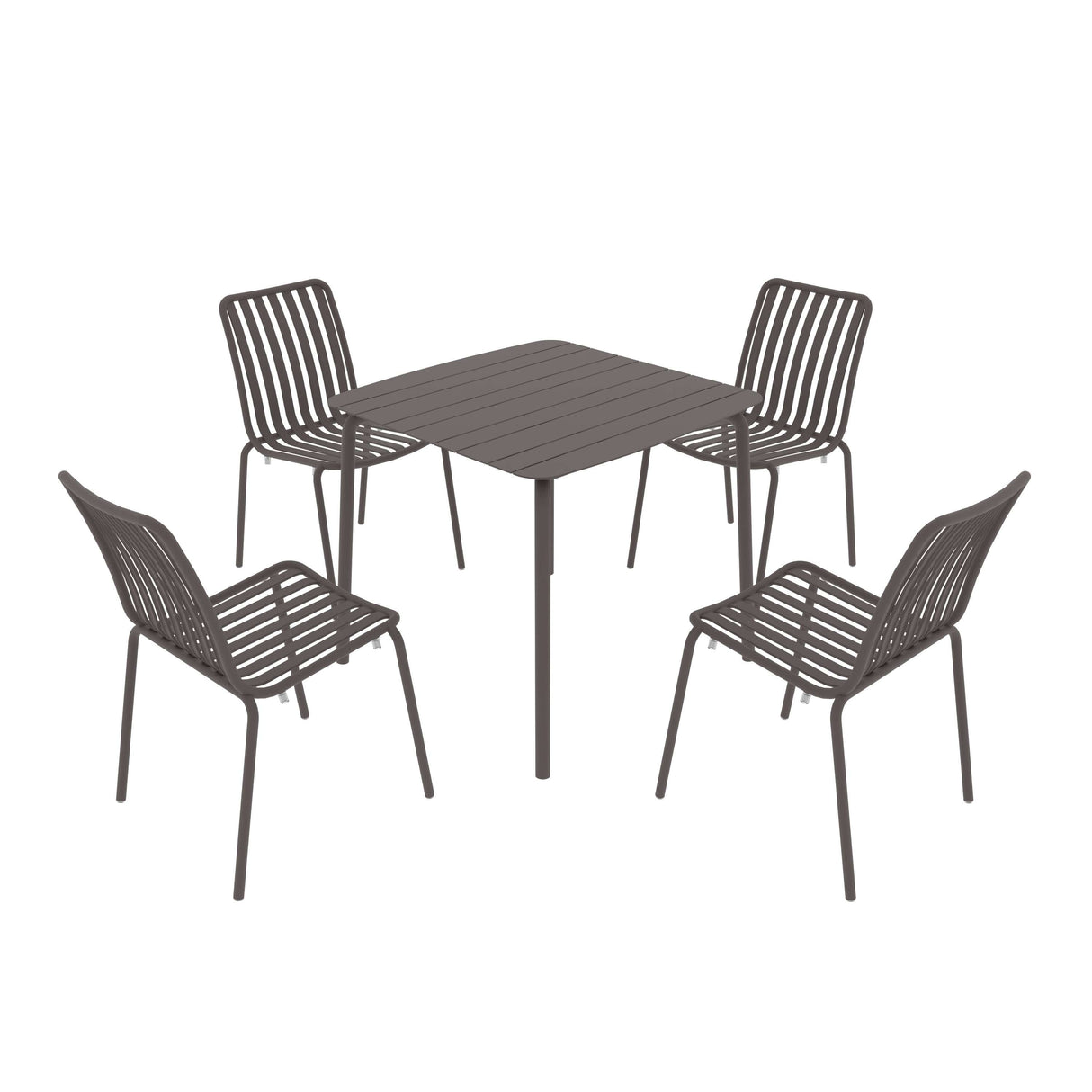 Breeze Square Slatted Table and Side Chair Set