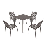 Breeze Square Slatted Table and Side Chair Set