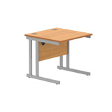 Office Rectangular Desk with Steel Double Upright Cantilever Frame  | 1000X800 | Norwegian Beech/Silver