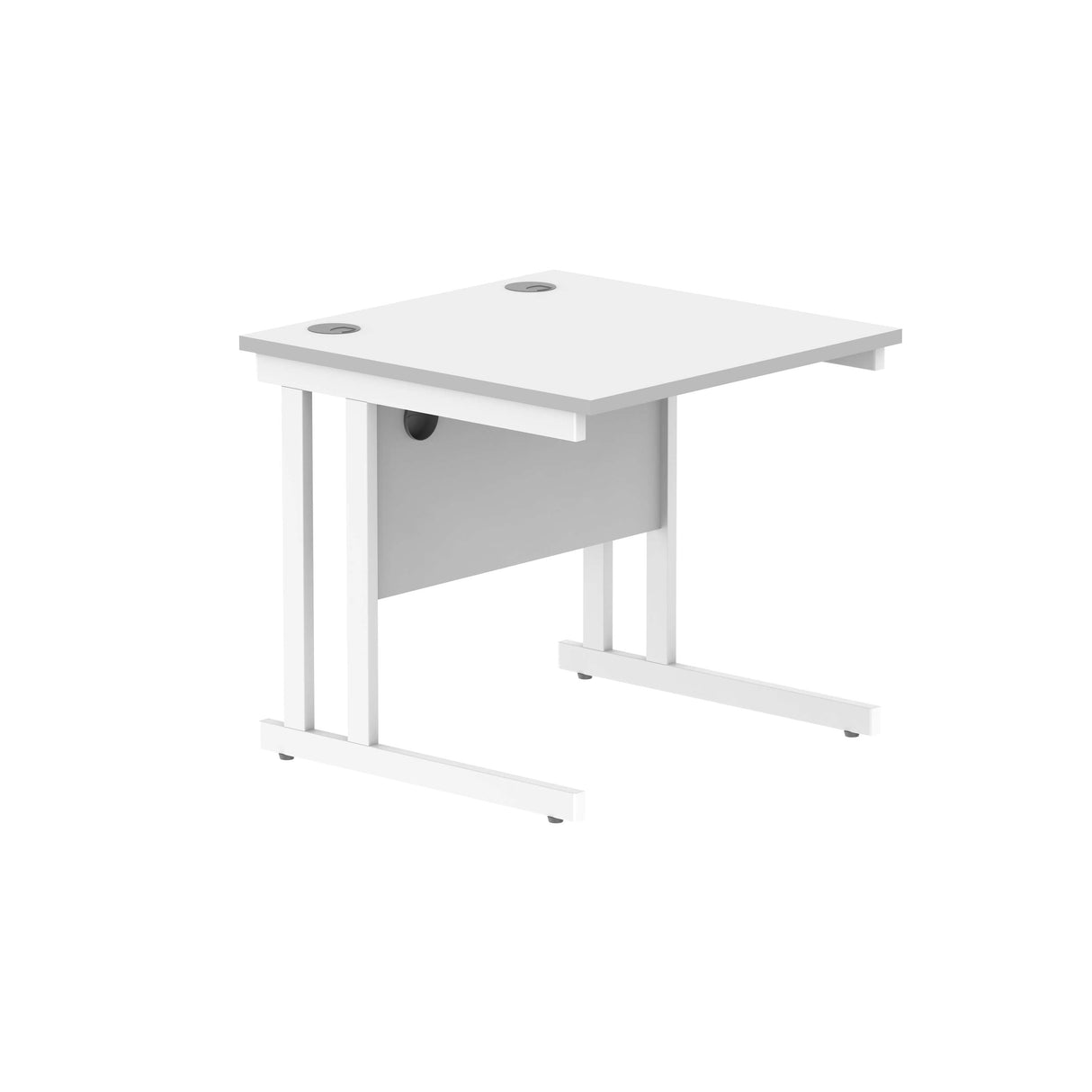 Office Rectangular Desk with Steel Double Upright Cantilever Frame  | 1000X800 | Arctic White/White