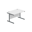 Office Rectangular Desk with Steel Single Upright Cantilever Frame  | 1200X800 | Arctic White/Graphite