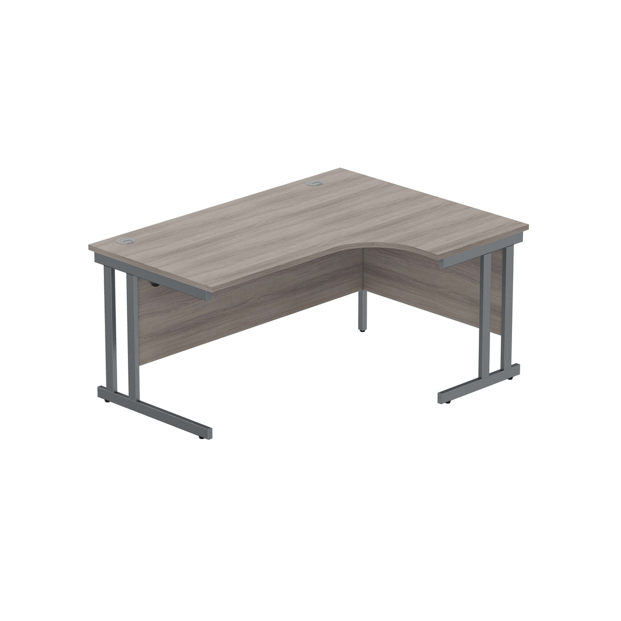 Office Right Hand Corner Desk with Steel Double Upright Cantilever Frame
