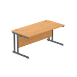 Office Rectangular Desk with Steel Double Upright Cantilever Frame  1600 - 1800